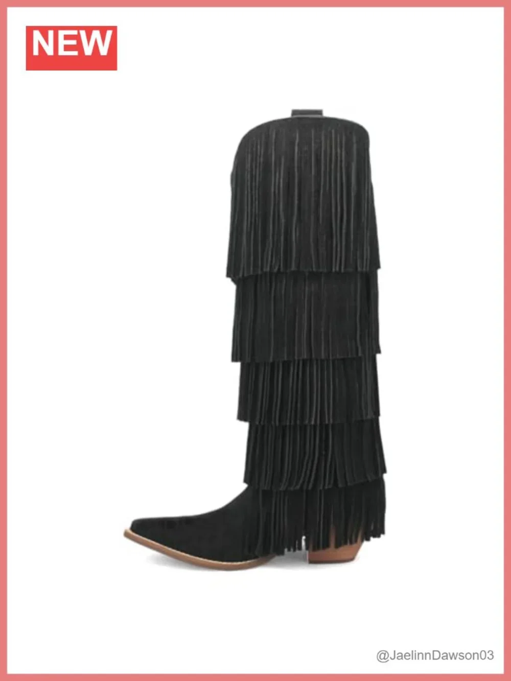 Dingo Wild Child Suede Fringe Over The Knee Western Boots Snip Toe Pull On